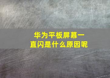 华为平板屏幕一直闪是什么原因呢