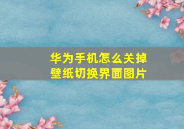 华为手机怎么关掉壁纸切换界面图片