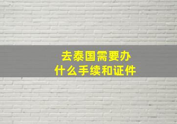 去泰国需要办什么手续和证件