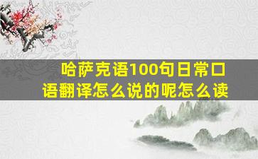 哈萨克语100句日常口语翻译怎么说的呢怎么读