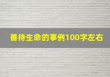 善待生命的事例100字左右