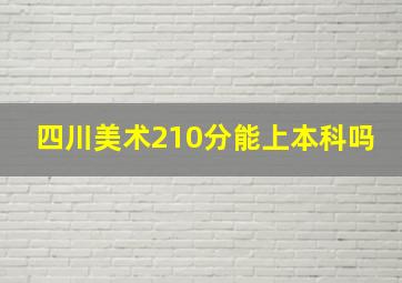 四川美术210分能上本科吗