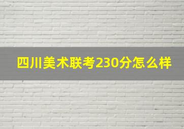 四川美术联考230分怎么样