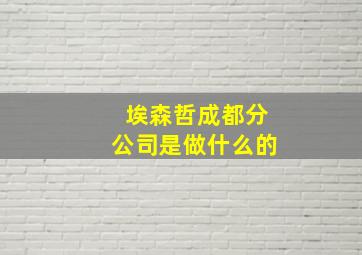 埃森哲成都分公司是做什么的