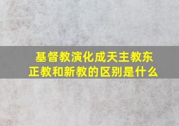 基督教演化成天主教东正教和新教的区别是什么