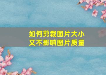 如何剪裁图片大小又不影响图片质量