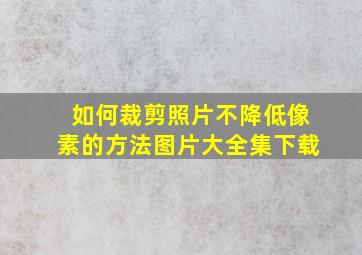 如何裁剪照片不降低像素的方法图片大全集下载