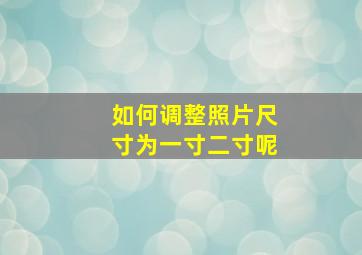 如何调整照片尺寸为一寸二寸呢