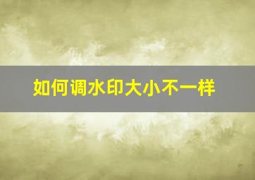 如何调水印大小不一样