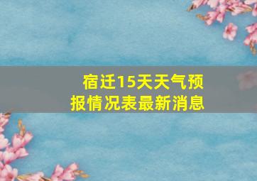 宿迁15天天气预报情况表最新消息