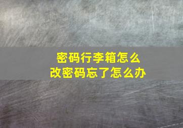 密码行李箱怎么改密码忘了怎么办