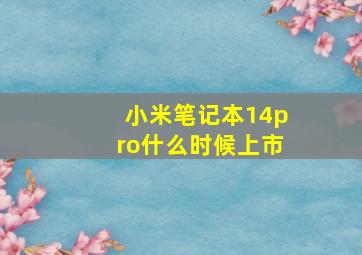 小米笔记本14pro什么时候上市