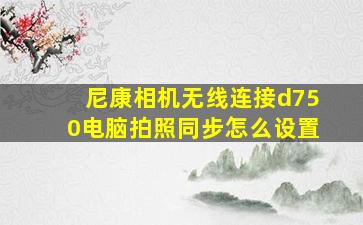 尼康相机无线连接d750电脑拍照同步怎么设置