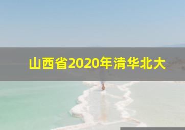 山西省2020年清华北大