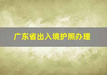 广东省出入境护照办理