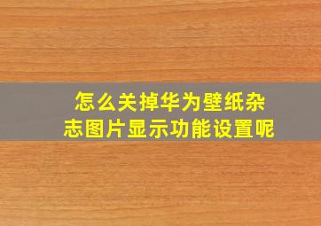 怎么关掉华为壁纸杂志图片显示功能设置呢