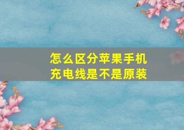 怎么区分苹果手机充电线是不是原装