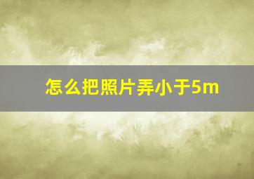 怎么把照片弄小于5m