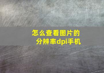 怎么查看图片的分辨率dpi手机