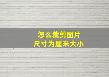 怎么裁剪图片尺寸为厘米大小