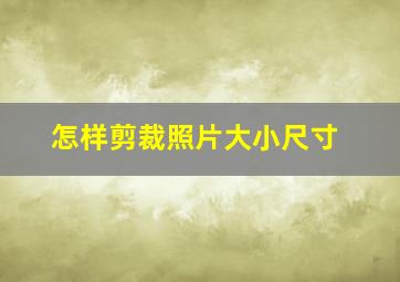 怎样剪裁照片大小尺寸