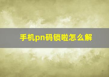 手机pn码锁啦怎么解