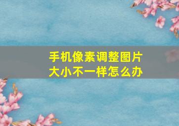 手机像素调整图片大小不一样怎么办