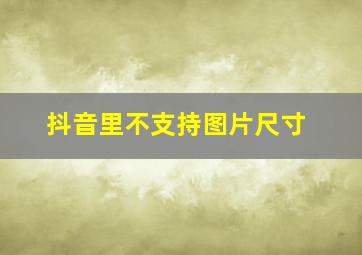 抖音里不支持图片尺寸