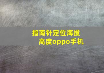 指南针定位海拔高度oppo手机