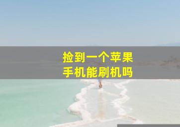 捡到一个苹果手机能刷机吗