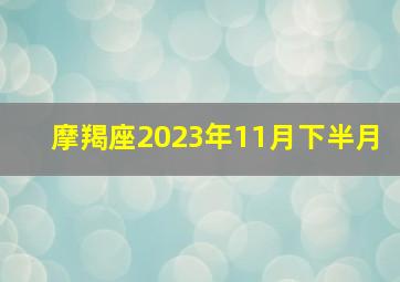 摩羯座2023年11月下半月