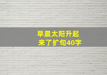 早晨太阳升起来了扩句40字