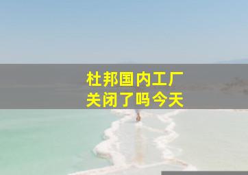 杜邦国内工厂关闭了吗今天