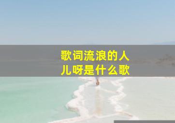 歌词流浪的人儿呀是什么歌