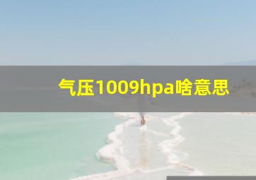 气压1009hpa啥意思