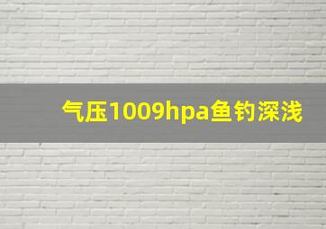 气压1009hpa鱼钓深浅