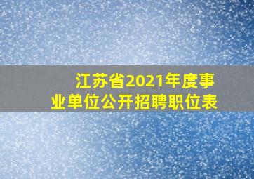 江苏省2021年度事业单位公开招聘职位表