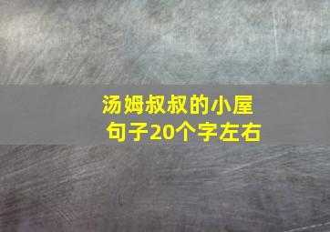 汤姆叔叔的小屋句子20个字左右