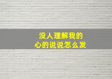 没人理解我的心的说说怎么发