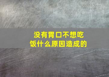 没有胃口不想吃饭什么原因造成的