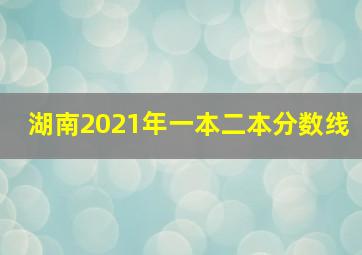 湖南2021年一本二本分数线