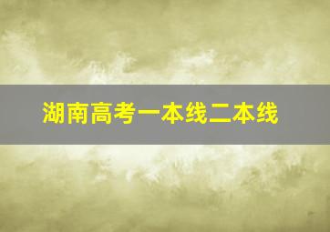 湖南高考一本线二本线