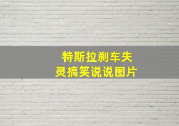 特斯拉刹车失灵搞笑说说图片