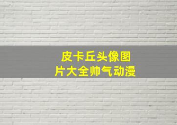 皮卡丘头像图片大全帅气动漫