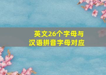 英文26个字母与汉语拼音字母对应