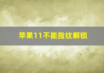 苹果11不能指纹解锁