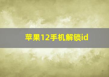 苹果12手机解锁id