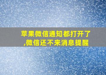 苹果微信通知都打开了,微信还不来消息提醒