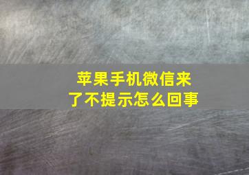 苹果手机微信来了不提示怎么回事