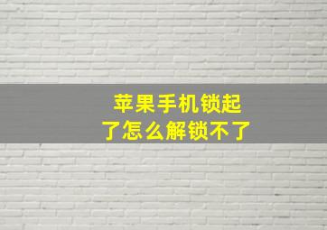 苹果手机锁起了怎么解锁不了